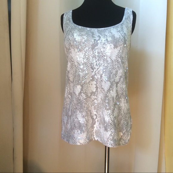 Old Navy Snakeskin Sequined Tank Top - Picture 2 of 9